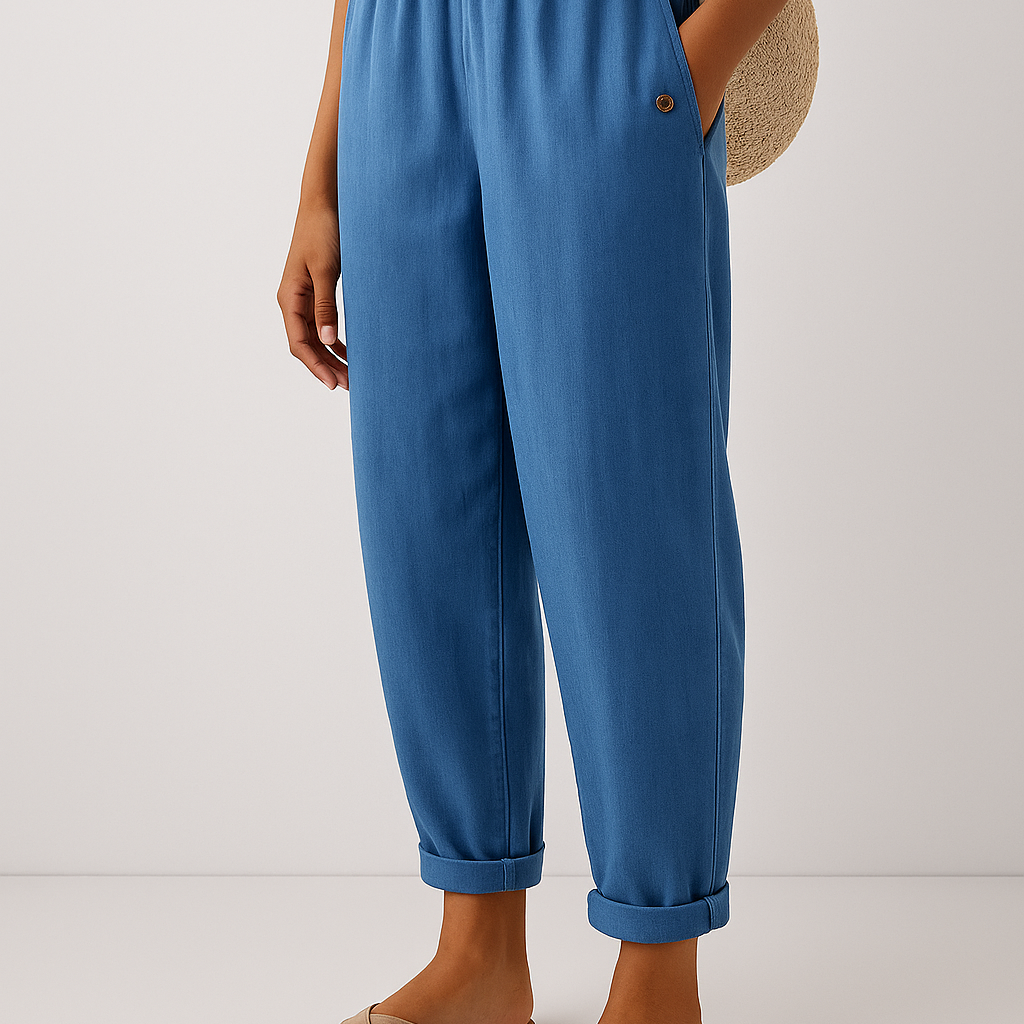 Damen Leinenhose mit Seitentaschen