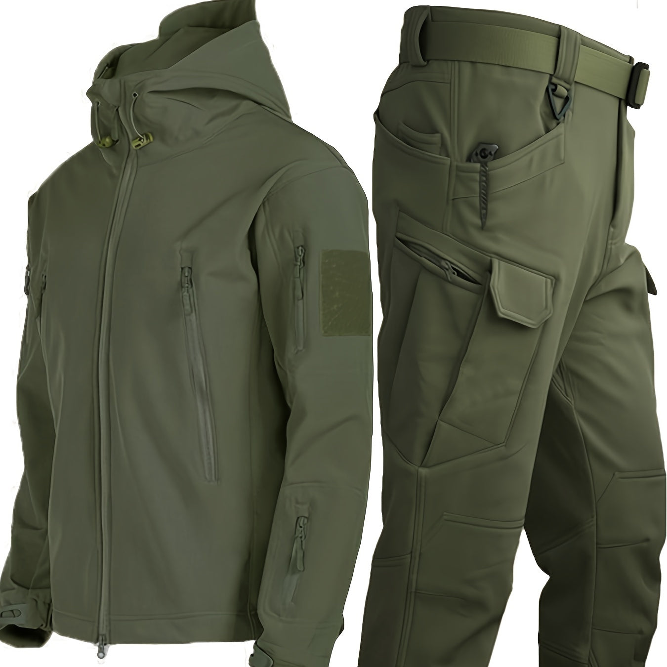 Herren Outdoor Thermisches Outfit Set – Multi-Taschen-Jacke & Cargo-Hose