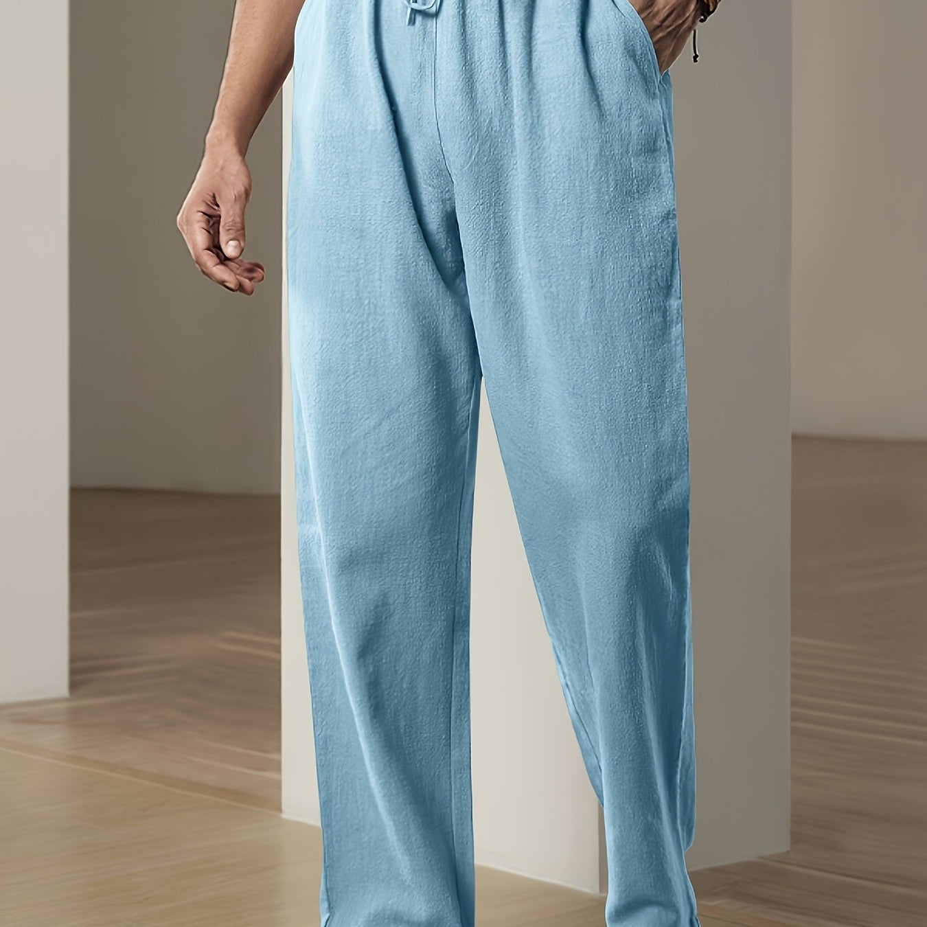 Herren Leinenhose - Gerades Bein mit verstellbarem Bund