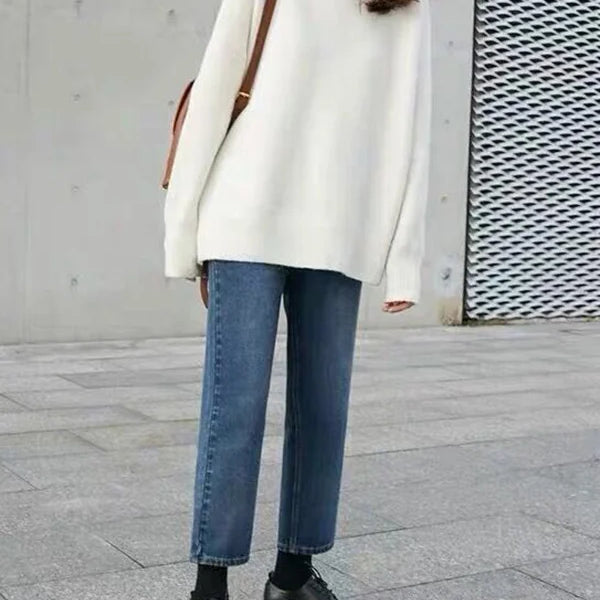 Damen Strickpullover - Rollkragen mit Übergroßem Schnitt