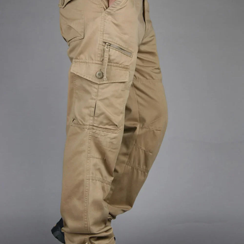 Herren Cargohose mit Geradem Bein - Entspannte Passform mit Reißverschlusstaschen