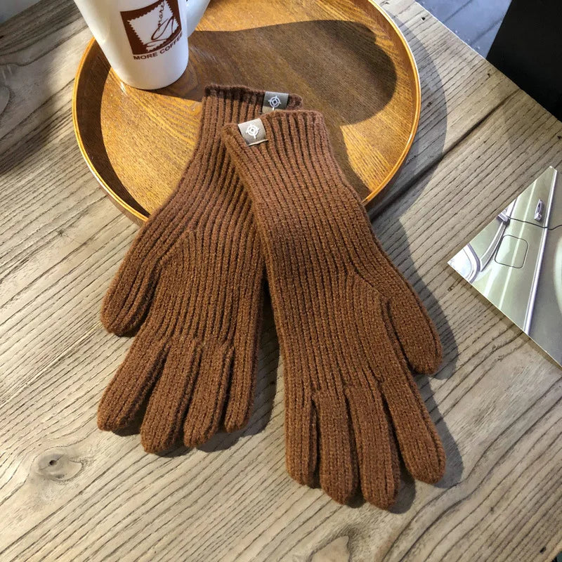 Herren Strick-Winterhandschuhe - Gerippt & Touchscreen-kompatibel