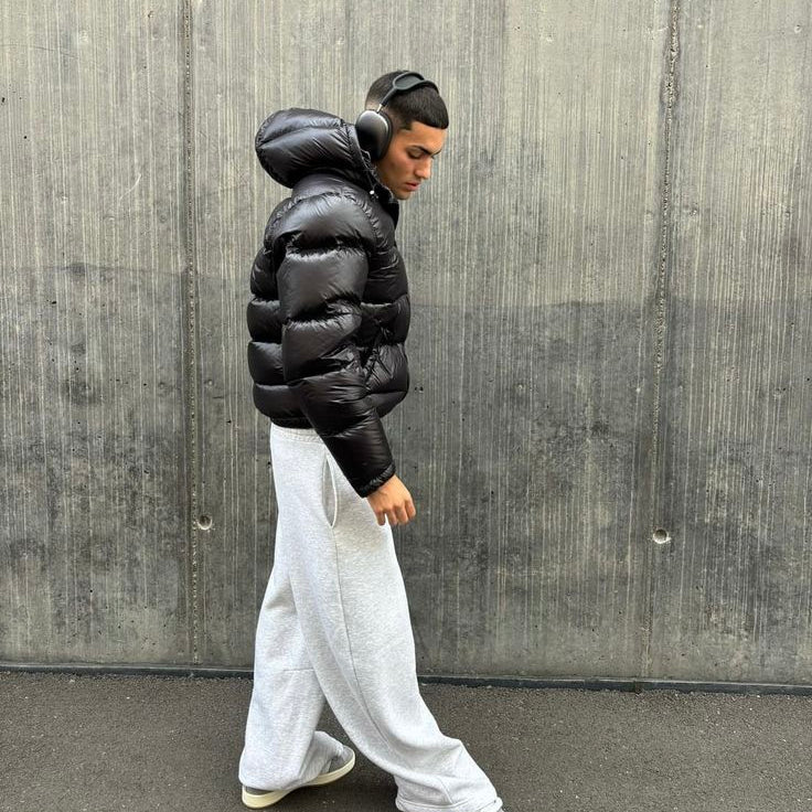 Herren Isolierte Pufferjacke - Kapuze & Gesteppt