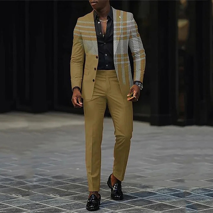 Herren 2-teiliger Anzug – Ombre Blazer & Gerade Hose