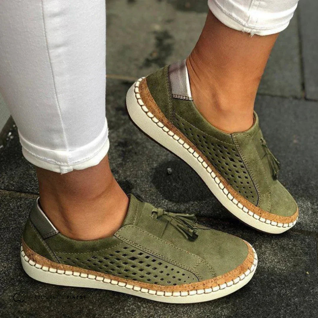 Damen Orthopädische Slip-On Sneaker Stützende Gehsneaker und Atmungsaktiv