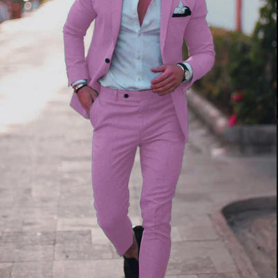 Men's 2-Piece Suit Set - Slim Fit Blazer with Matching Trousers