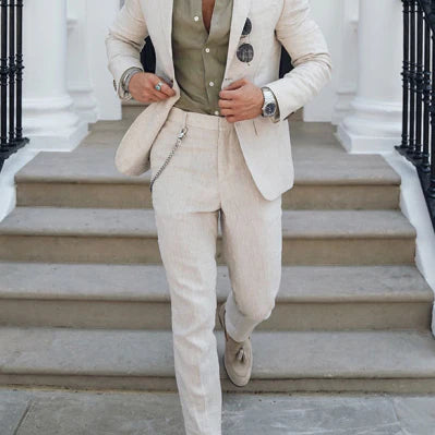 Men's 2-Piece Suit Set - Slim Fit Blazer with Matching Trousers