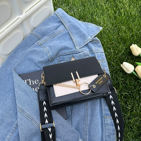 Damen Handtasche mit Krokodilmuster – Quadratisches Klappdesign