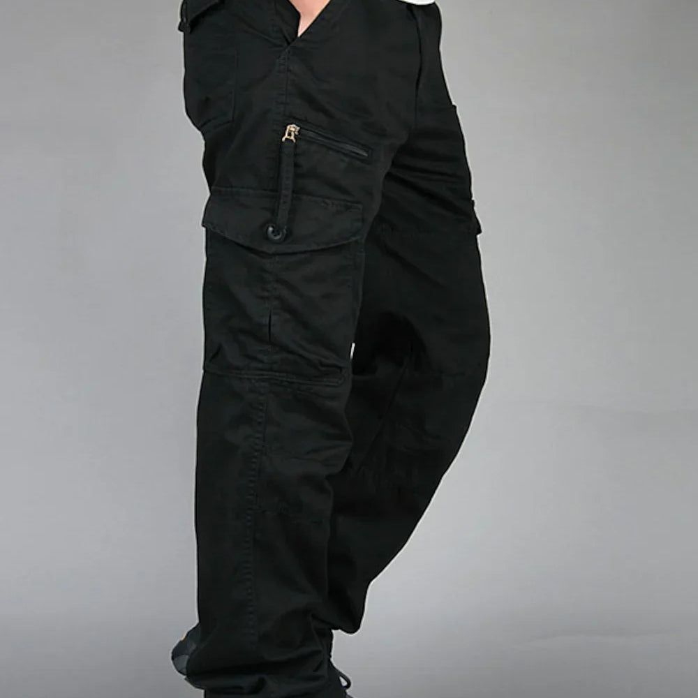 Herren Cargohose mit Geradem Bein - Entspannte Passform mit Reißverschlusstaschen