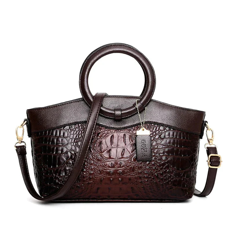 Damen Handtasche mit Krokodilprägung - Elegantes Accessoire