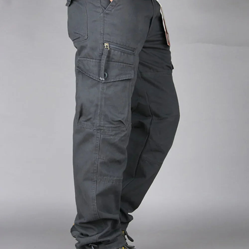 Herren Cargohose mit Geradem Bein - Entspannte Passform mit Reißverschlusstaschen