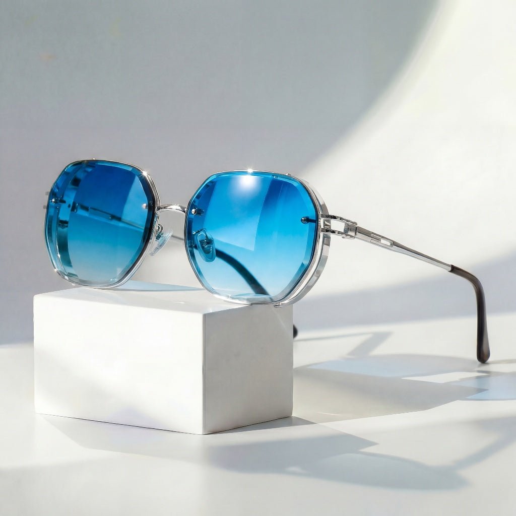 Men's Retro Aviator Sunglasses Metal Frame and Gradient Lenses