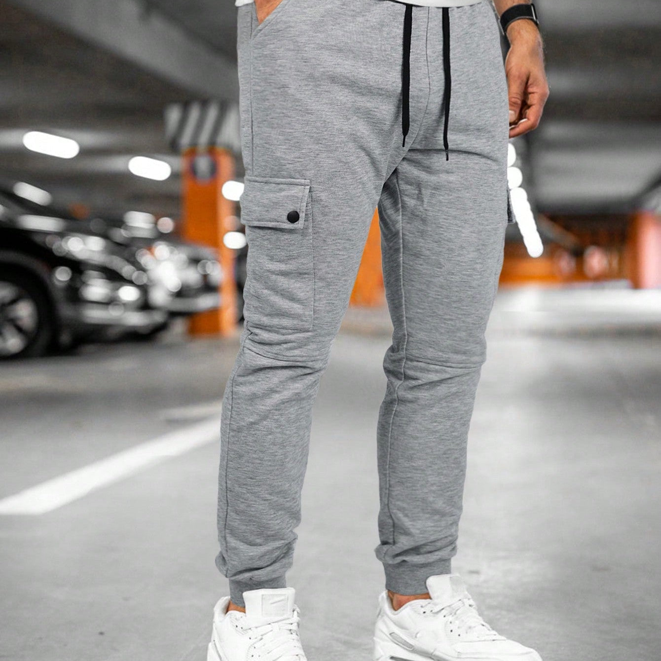 Men's Slim Fit Cargo Jogger - Tapered & Drawstring