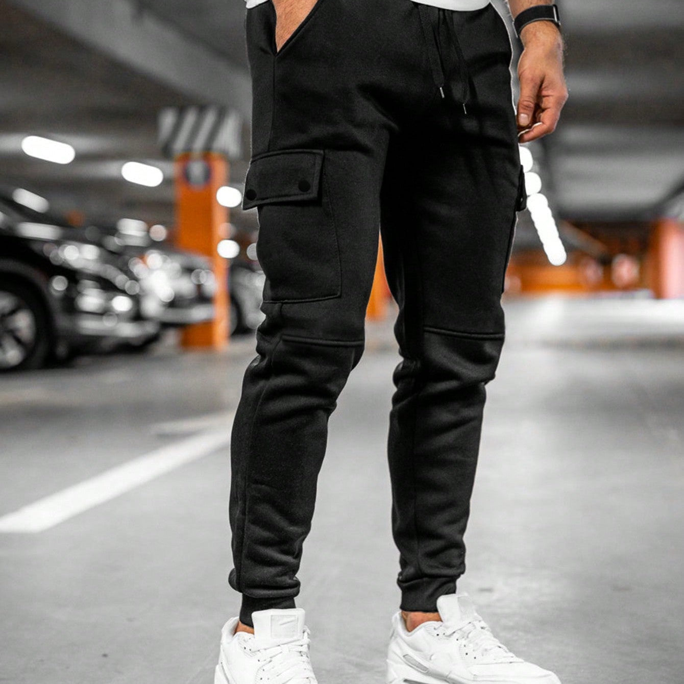 Men's Slim Fit Cargo Jogger - Tapered & Drawstring