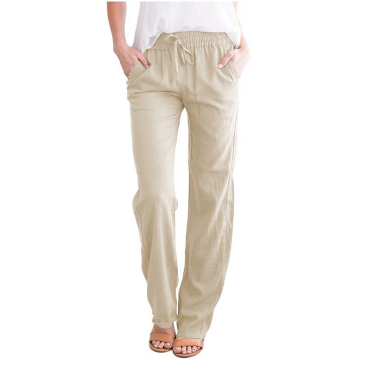Damen Leinenhose - Elastischer Bund & Lockere Passform