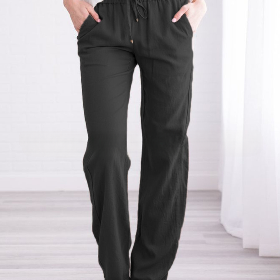 Damen Leinenhose - Elastischer Bund & Lockere Passform