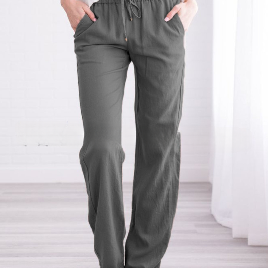 Damen Leinenhose - Elastischer Bund & Lockere Passform