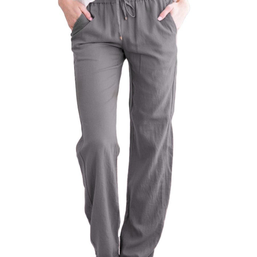Damen Leinenhose - Elastischer Bund & Lockere Passform