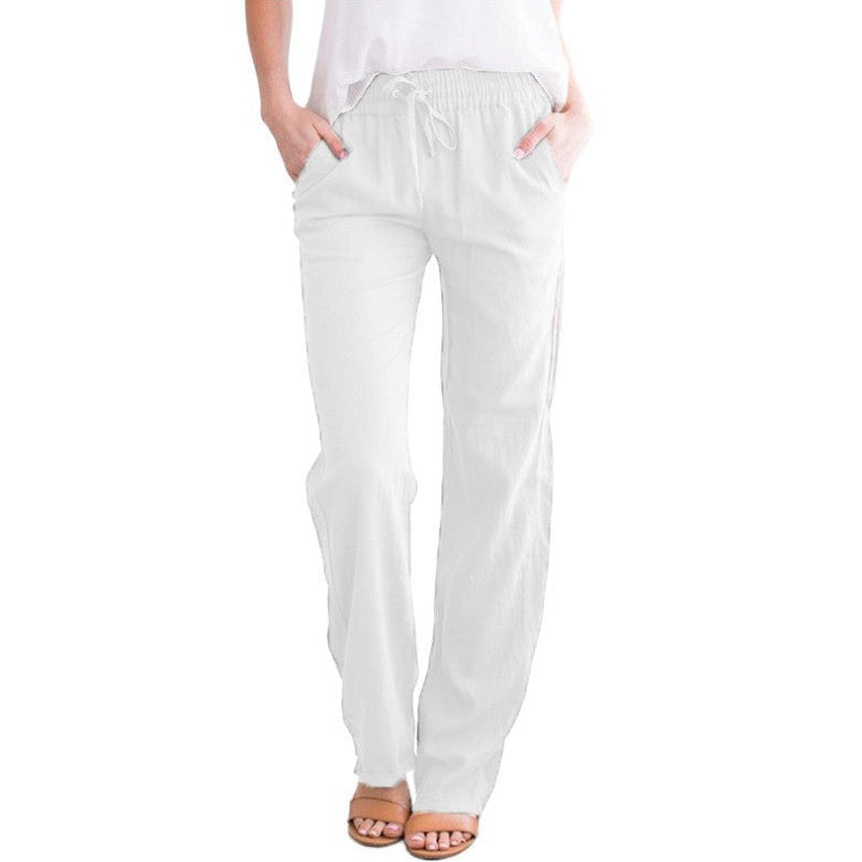Damen Leinenhose - Elastischer Bund & Lockere Passform
