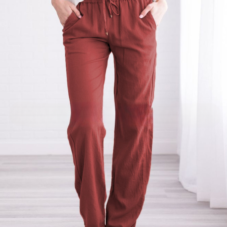 Damen Leinenhose - Elastischer Bund & Lockere Passform