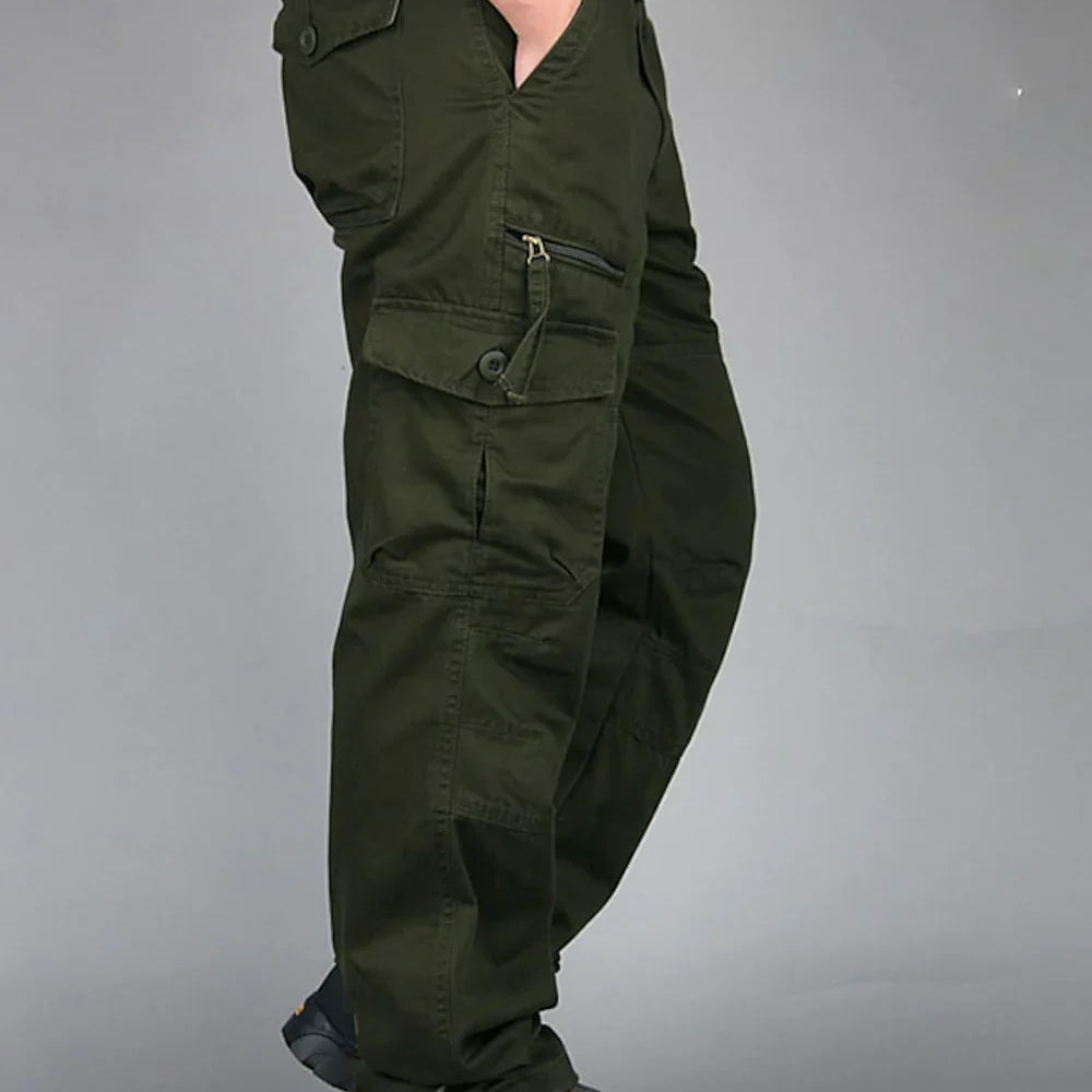 Herren Cargohose mit Geradem Bein - Entspannte Passform mit Reißverschlusstaschen
