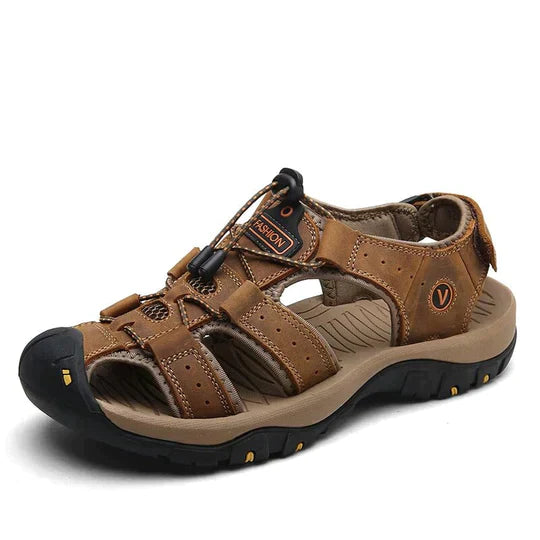 Sandalias de Cuero para Hombre - Punta Cerrada con Suela Antideslizante