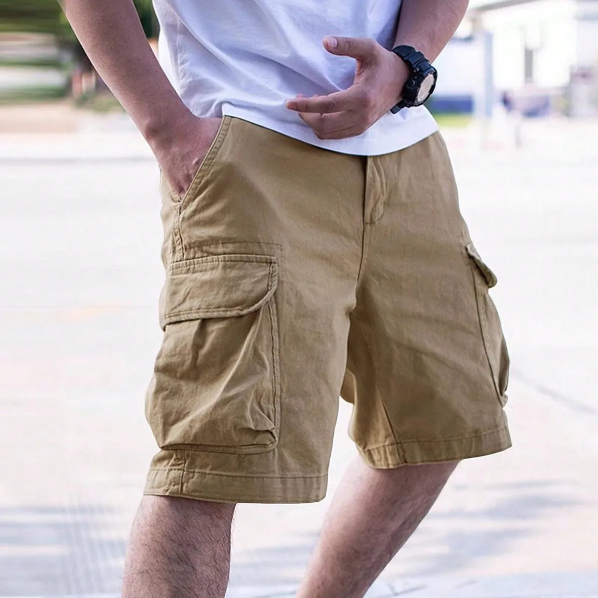 Herren Cargo Shorts - Relaxed Fit mit Pattentaschen
