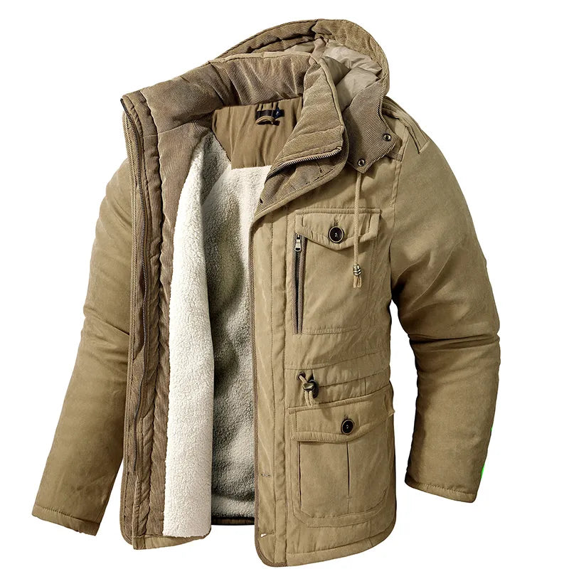 Leo - Stilvoller Winter Cargo Parka mit Fleece-Futter für Herren