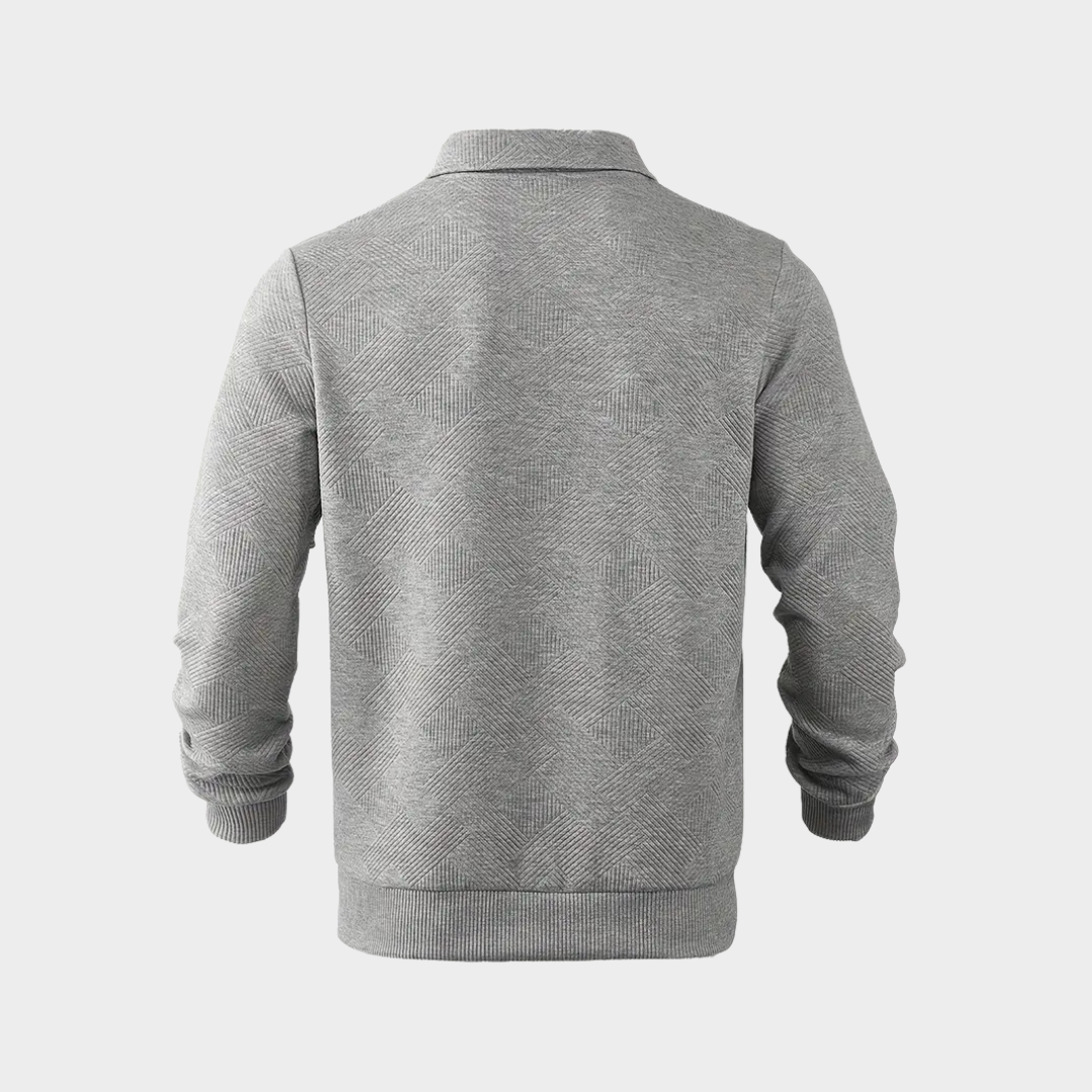 Herren Pullover mit Viertel-Reißverschluss - Geometrisches Design