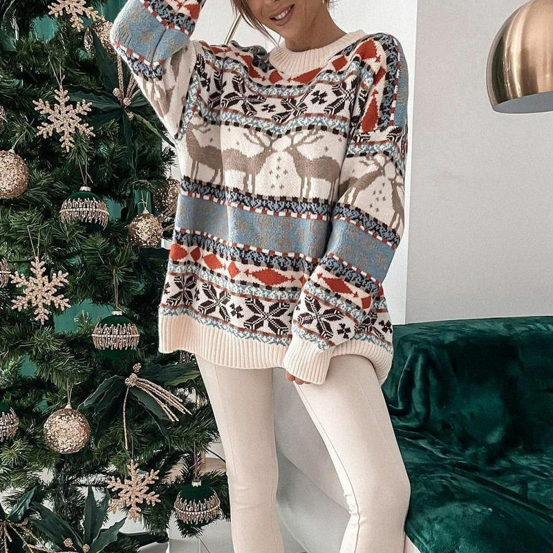 Super cozy & warm women's sweater in Christmas look