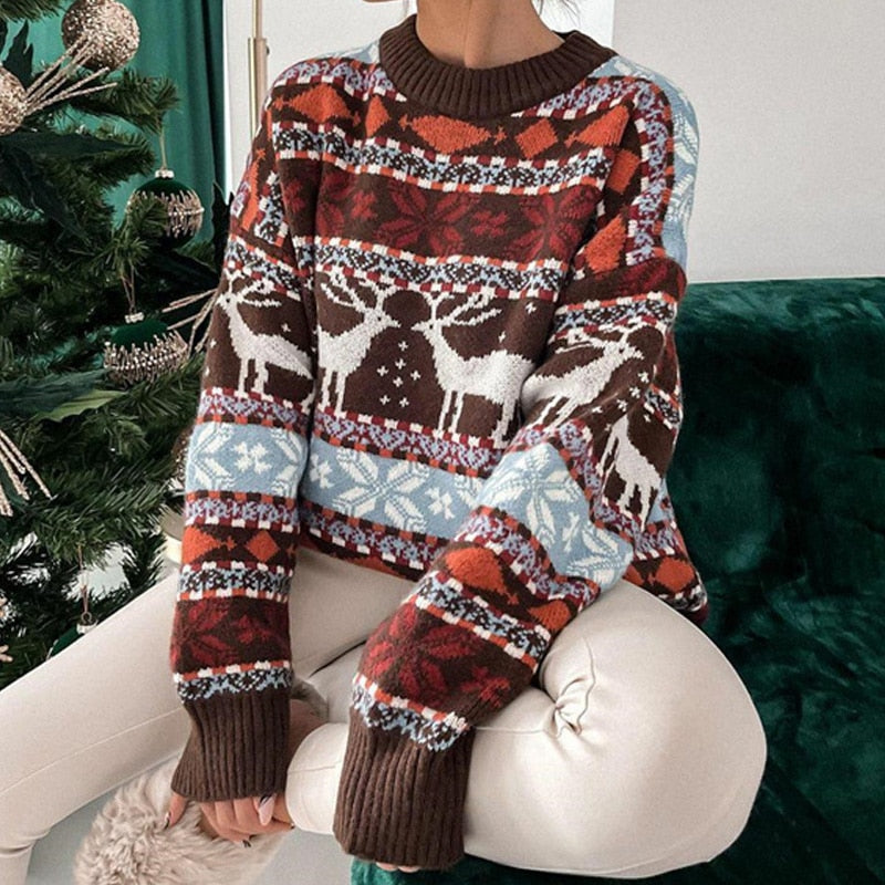 Super cozy & warm women's sweater in Christmas look