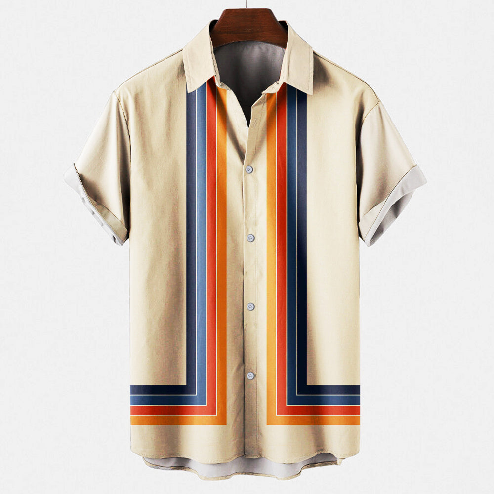 Stylish Blocked Retro Shirt for Men