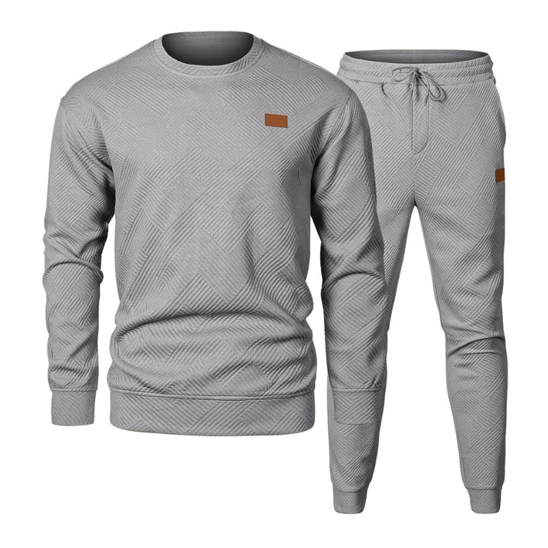 Herren Trainingsanzug-Set - Bündchen-Jogger & Rundhals-Pullover