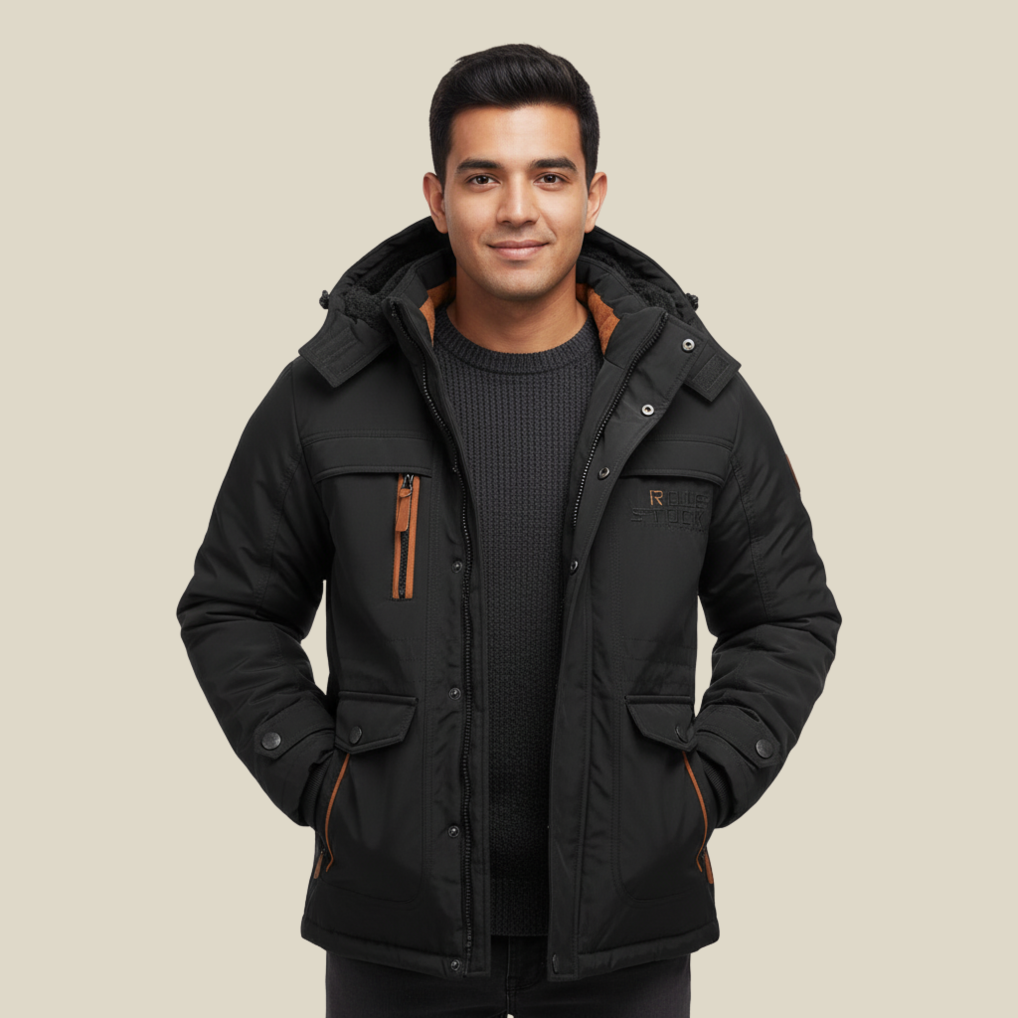 Herren Wasserdicht Winterjacke - Mit Kapuze und mehreren Taschen