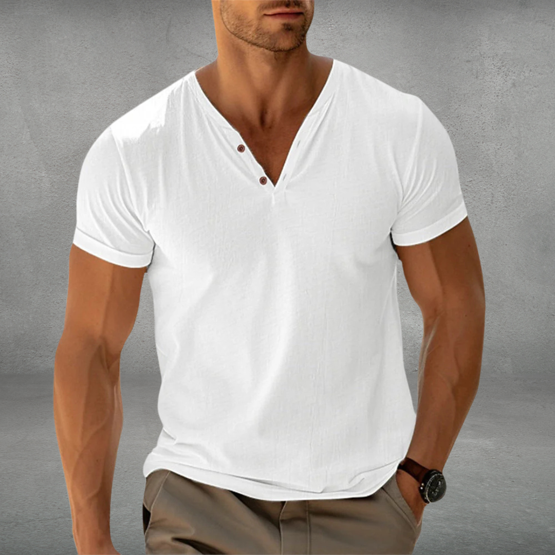 Men's Henley Shirt - Slim Fit & Button-Up