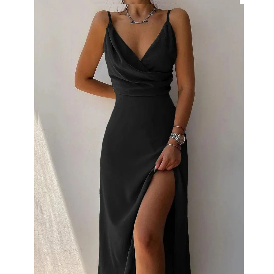 Women's Maxi Dress - Surplice style with High Side Slit