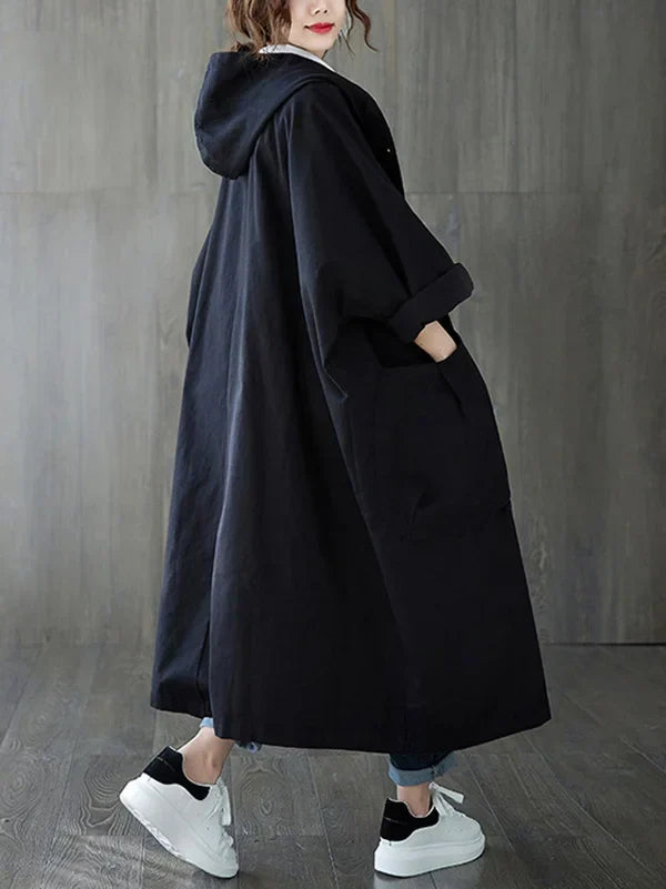 Damen Wasserdichter Trenchcoat - Übergroße Passform mit Tiefen Taschen