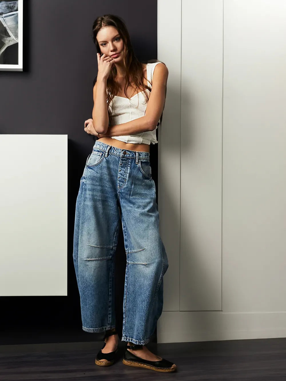 Damen-Jeans mit weitem Bein - Hohe Taille & Lockere Passform