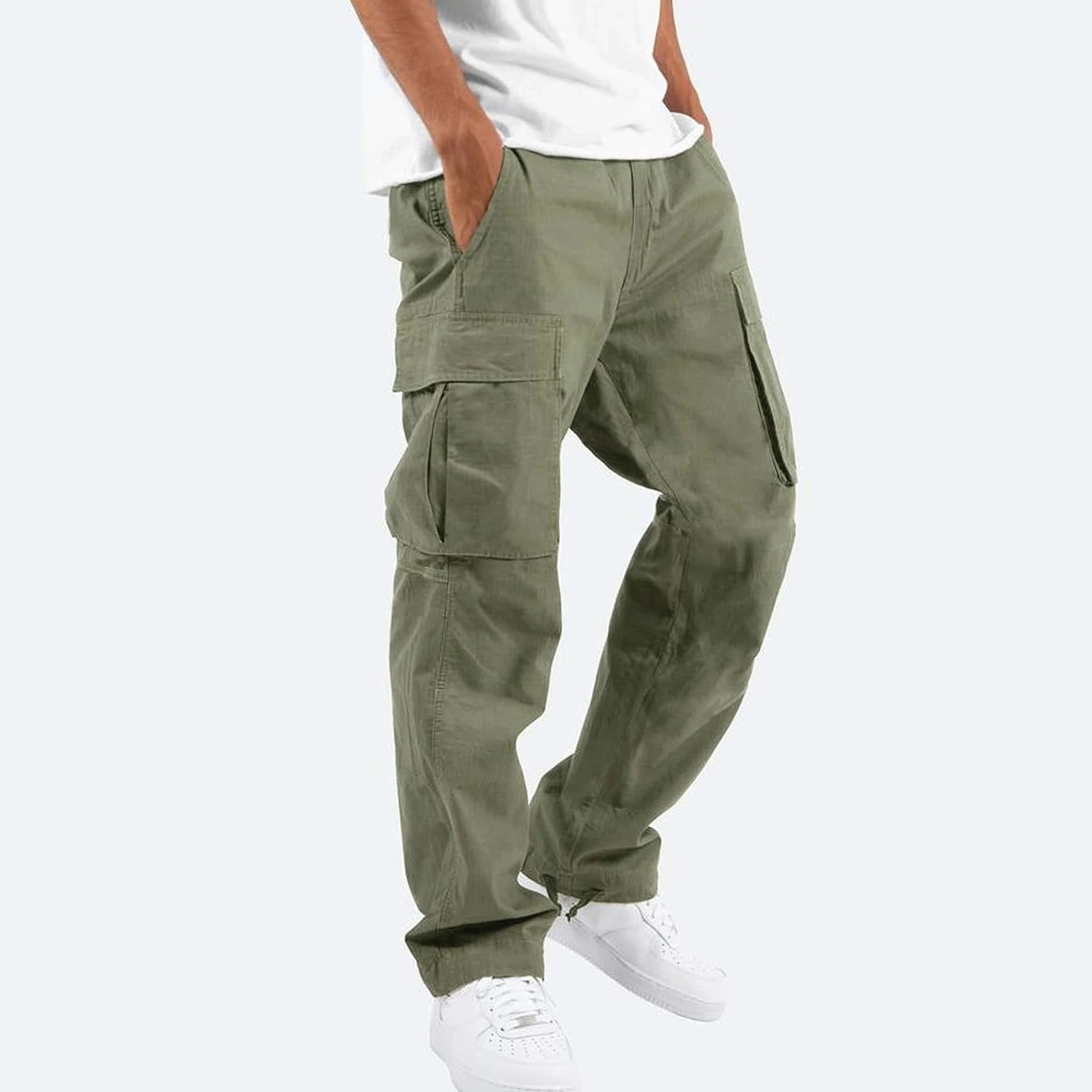 Pantalones cargo para hombre de corte relajado - Cordón ajustable y ajuste holgado