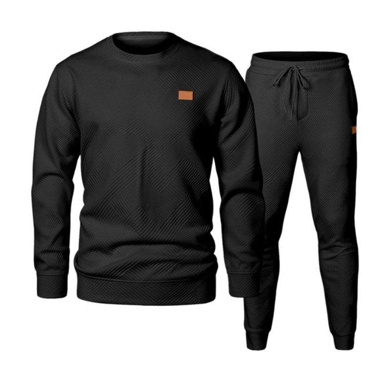 Herren Trainingsanzug-Set - Bündchen-Jogger & Rundhals-Pullover
