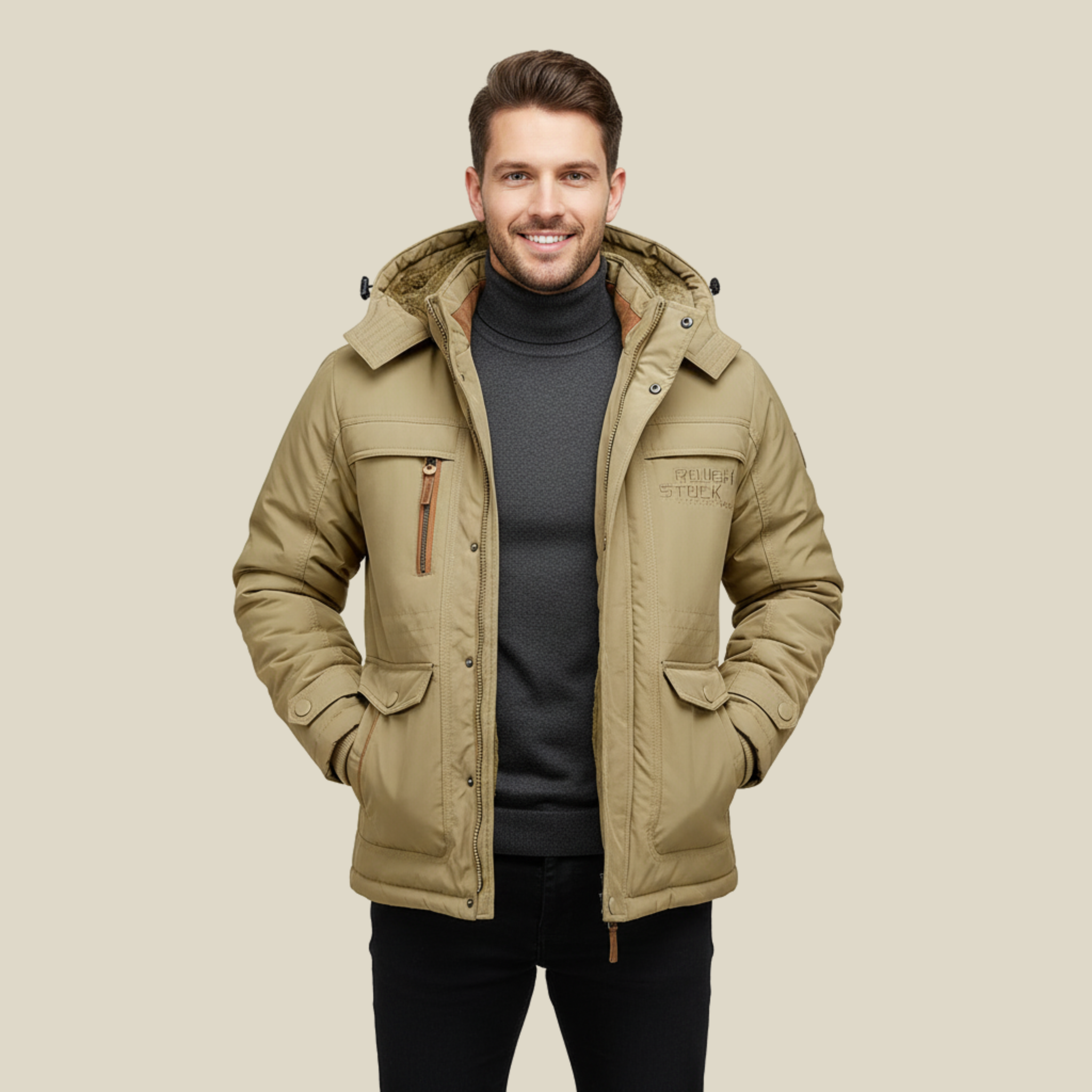 Herren Wasserdicht Winterjacke - Mit Kapuze und mehreren Taschen