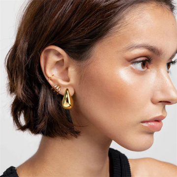Damen Ohrringe Tropfenform - Große Chunky Statement Stecker