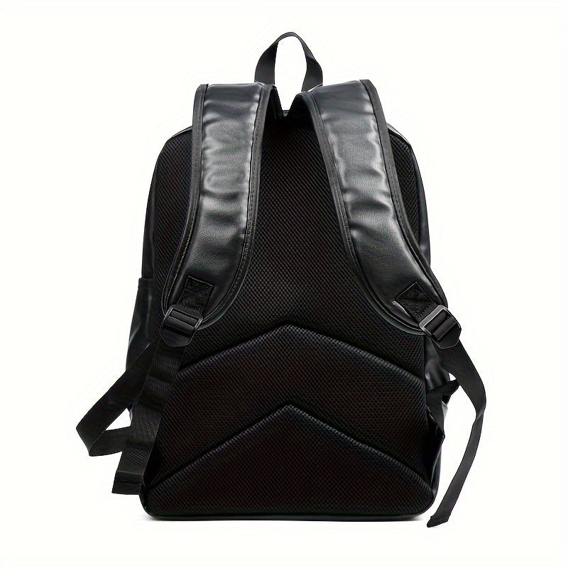 Herren Schwarzer Leder Rucksack - Wasserdicht & Geräumig