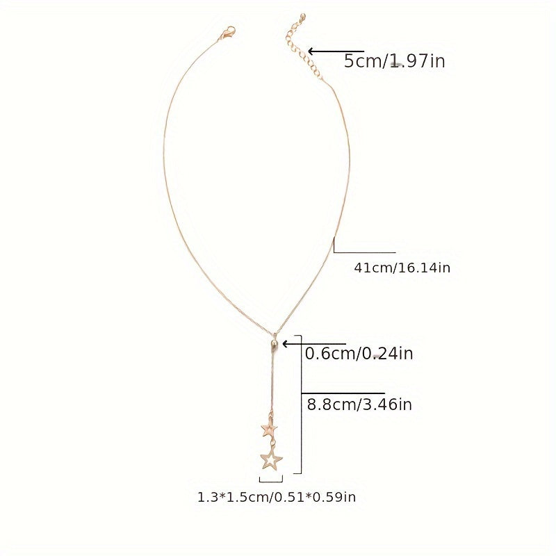 Damen Minimalistische Lariat Halskette - Y-förmiger Tropfenstab