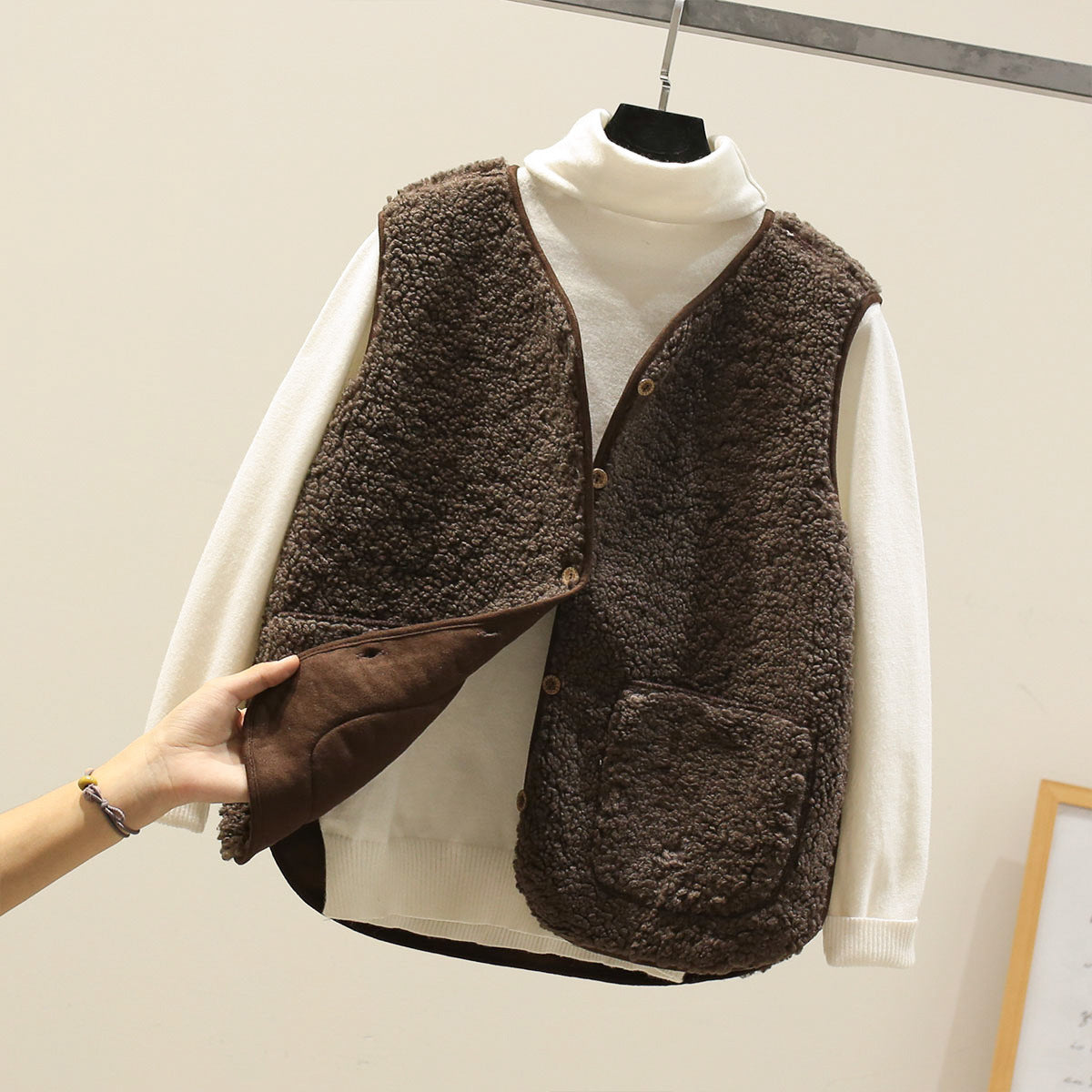 Women's Sleeveless Knit Vest - Tailored Top with Button Placket