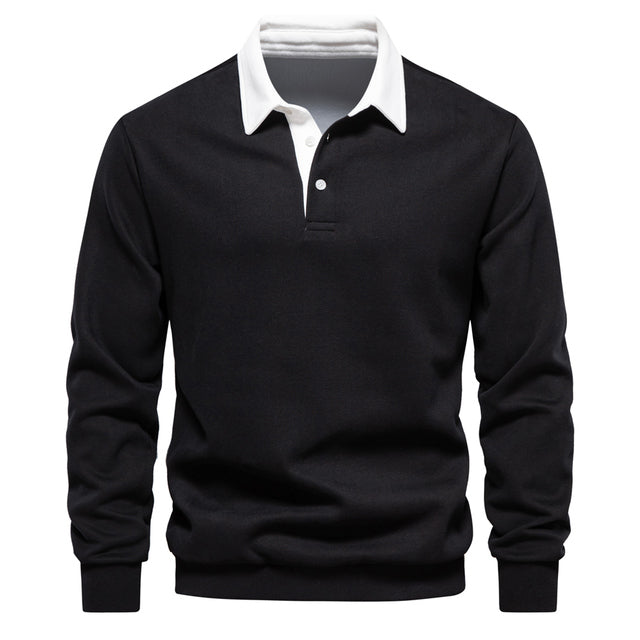 Stilvolles langärmliges Poloshirt mit klassischem Kragen für Herren