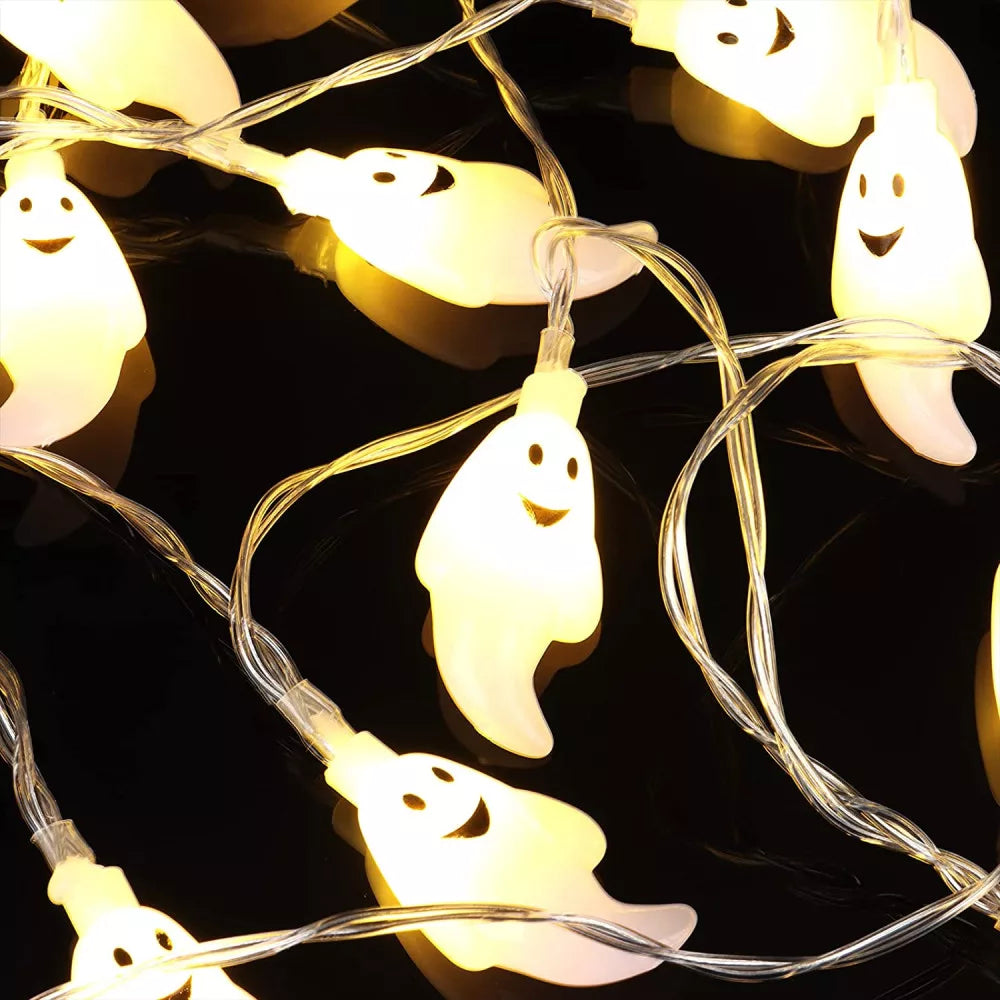 Spinnen Kürbis Geist LED Lichterkette - Halloween Dekorationen für Innen & Außen