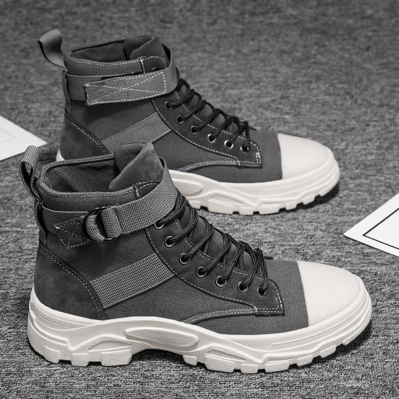 Herren High-Top Knöchelstiefel – Mit Schnürung und Knöchelriemen