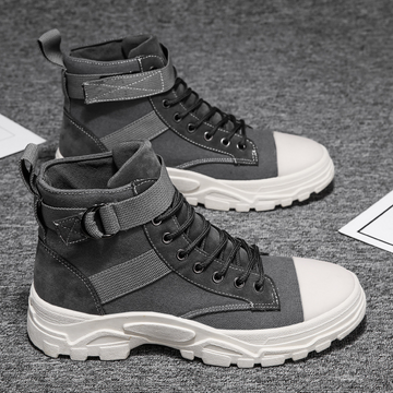 Herren High-Top Knöchelstiefel – Mit Schnürung und Knöchelriemen