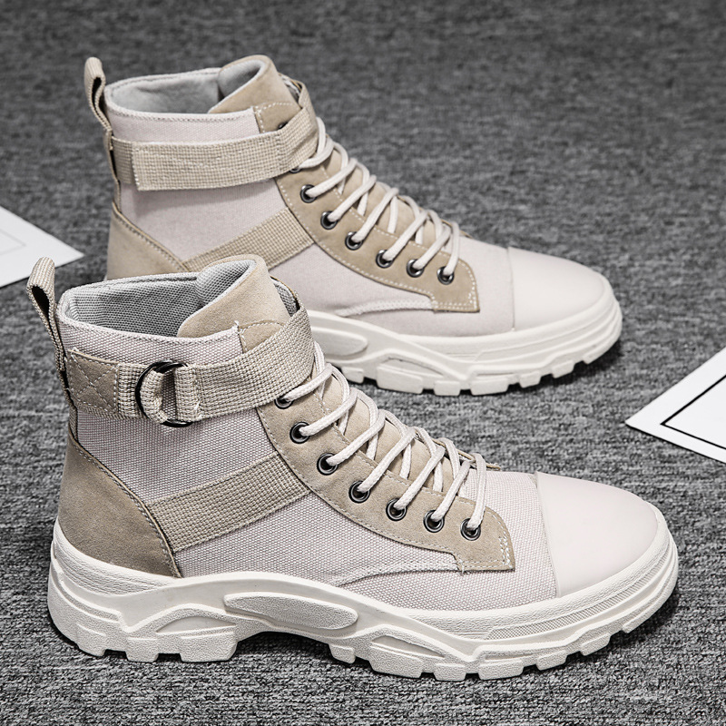 Herren High-Top Knöchelstiefel – Mit Schnürung und Knöchelriemen